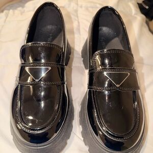 Wild Diva Black Patent Loafers